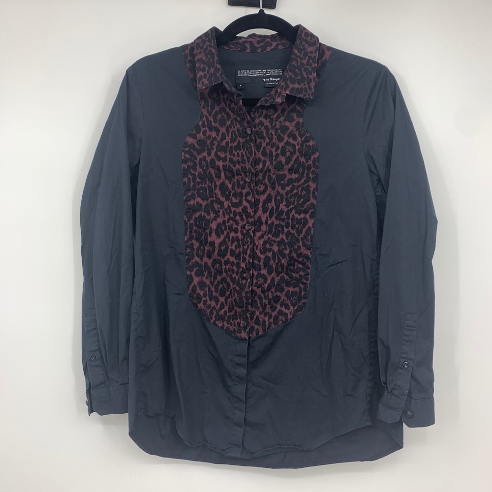 The Kooples womens small blouse‎ textured animal